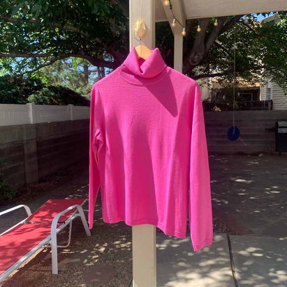 Pendleton pink turtleneck pink sweater 100% merino wool size XL - Picture 1 of 15